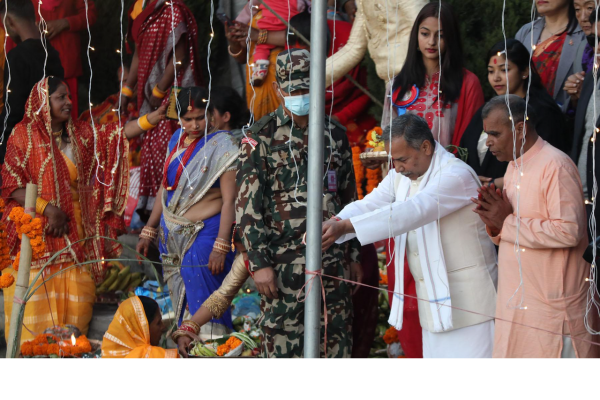 राष्ट्रपति, उपराष्ट्रपतिद्वारा छठीमाताको पूजा